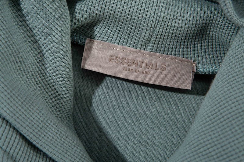 FEAR OF GOD ESSENTIALS HOODIE SYCAMORE 立體矽膠印花華夫格連帽衛衣 - VANASH