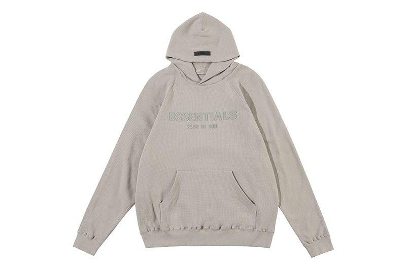 FEAR OF GOD ESSENTIALS HOODIE SYCAMORE 立體矽膠印花華夫格連帽衛衣 - VANASH