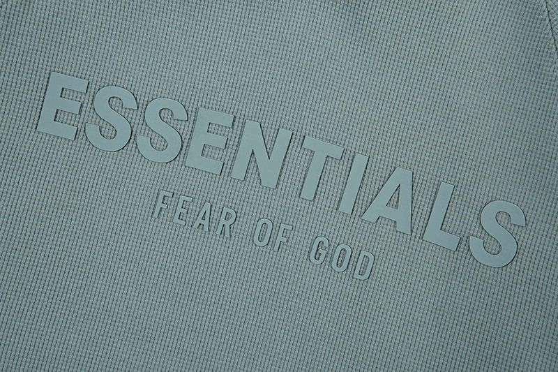 FEAR OF GOD ESSENTIALS HOODIE SYCAMORE 立體矽膠印花華夫格連帽衛衣 - VANASH