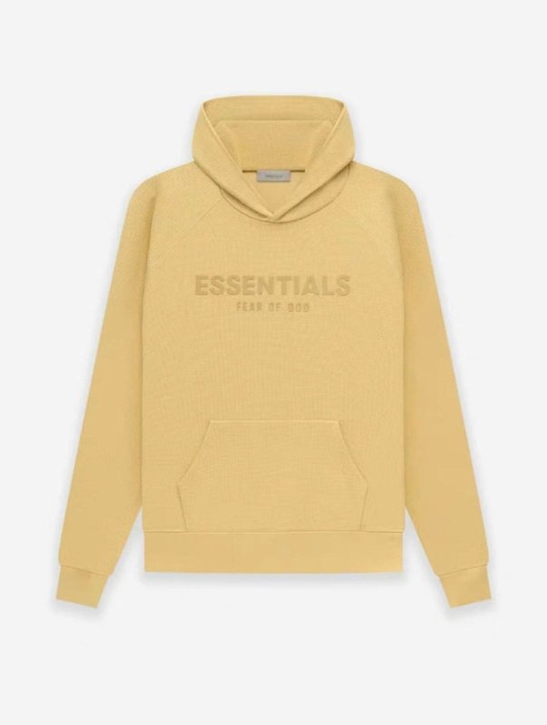 FEAR OF GOD ESSENTIALS HOODIE SYCAMORE 立體矽膠印花華夫格連帽衛衣 - VANASH