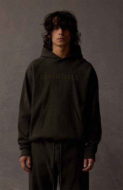 FEAR OF GOD ESSENTIALS HOODIE SYCAMORE 立體矽膠印花華夫格連帽衛衣 - VANASH