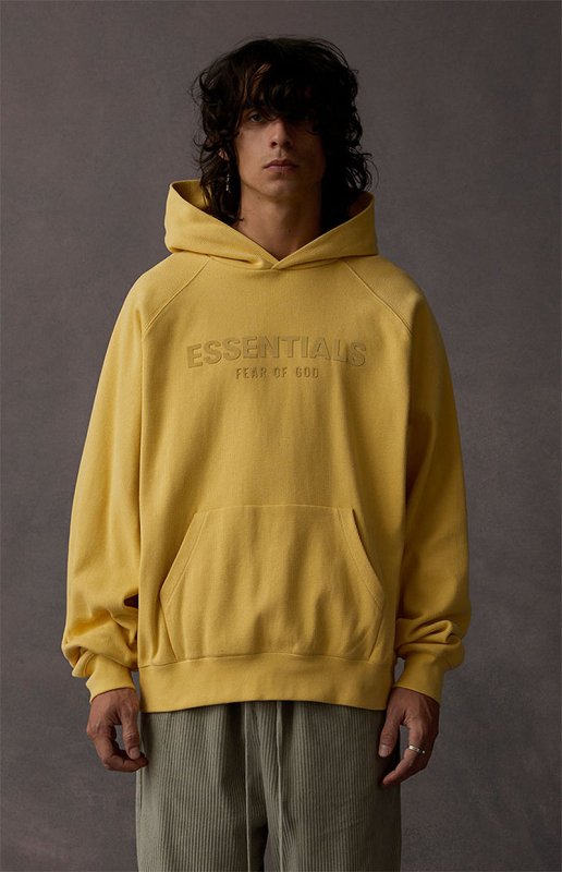 FEAR OF GOD ESSENTIALS HOODIE SYCAMORE 立體矽膠印花華夫格連帽衛衣 - VANASH