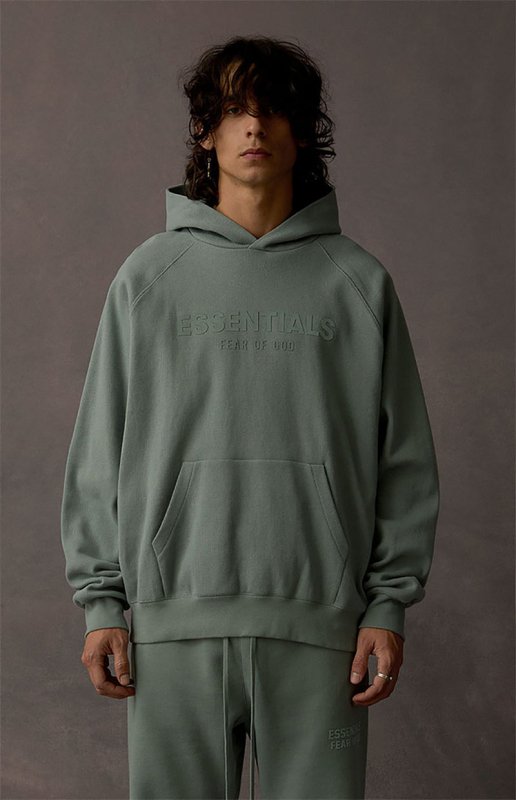 FEAR OF GOD ESSENTIALS HOODIE SYCAMORE 立體矽膠印花華夫格連帽衛衣 - VANASH