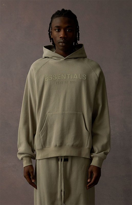 FEAR OF GOD ESSENTIALS HOODIE SYCAMORE 立體矽膠印花華夫格連帽衛衣 - VANASH