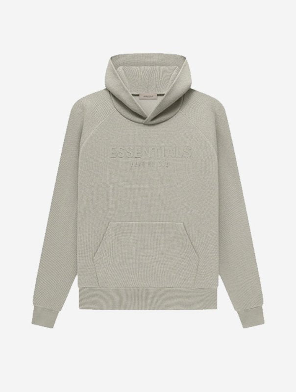 FEAR OF GOD ESSENTIALS HOODIE SYCAMORE 立體矽膠印花華夫格連帽衛衣 - VANASH
