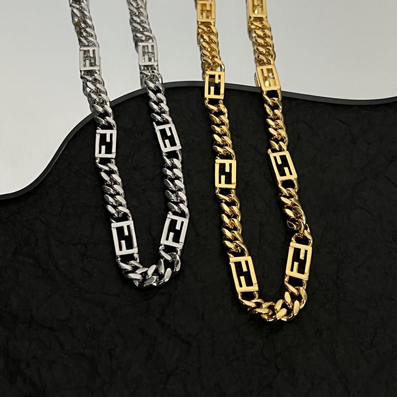 FENDI 立體簍空FF鏈條項鍊 - VANASH