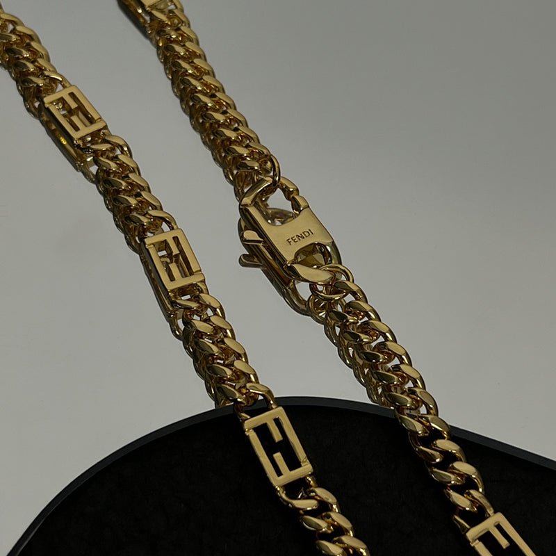 FENDI 立體簍空FF鏈條項鍊 - VANASH