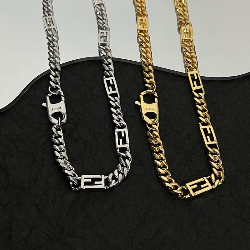 FENDI 立體簍空FF鏈條項鍊 - VANASH