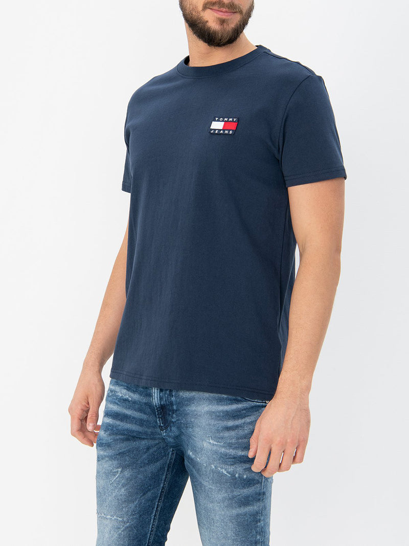 TOMMY JEANS 刺繡LOGO純色短袖上衣