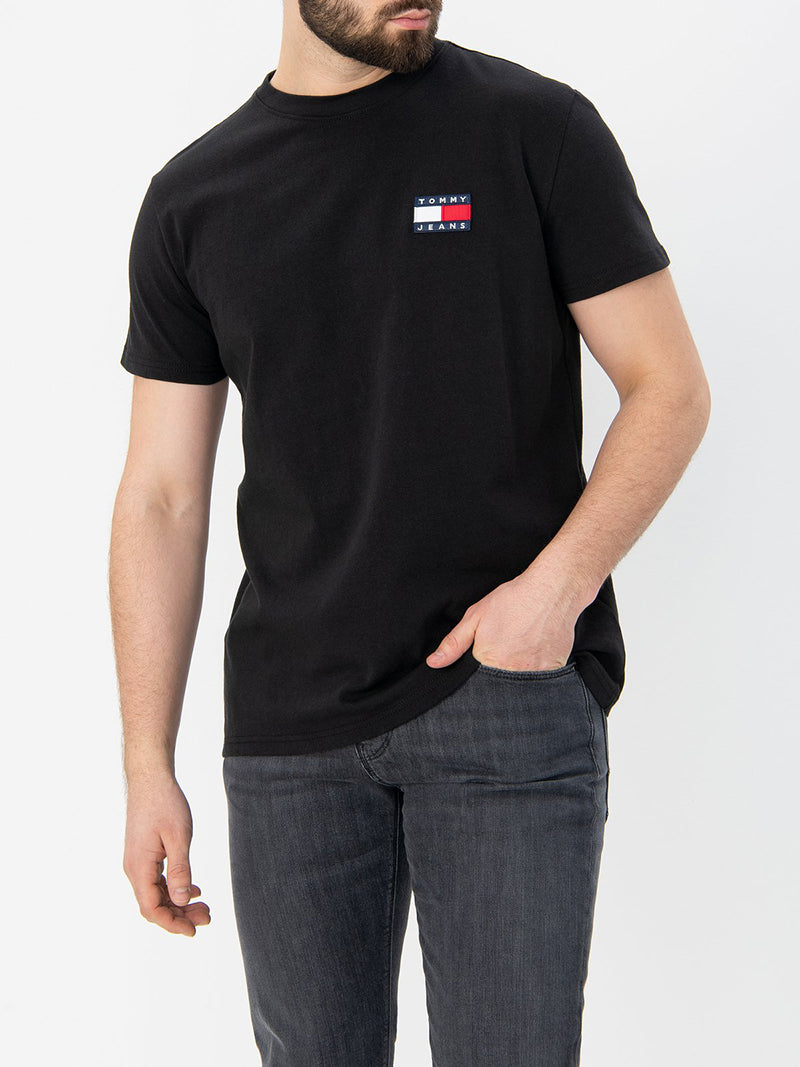 TOMMY JEANS 刺繡LOGO純色短袖上衣