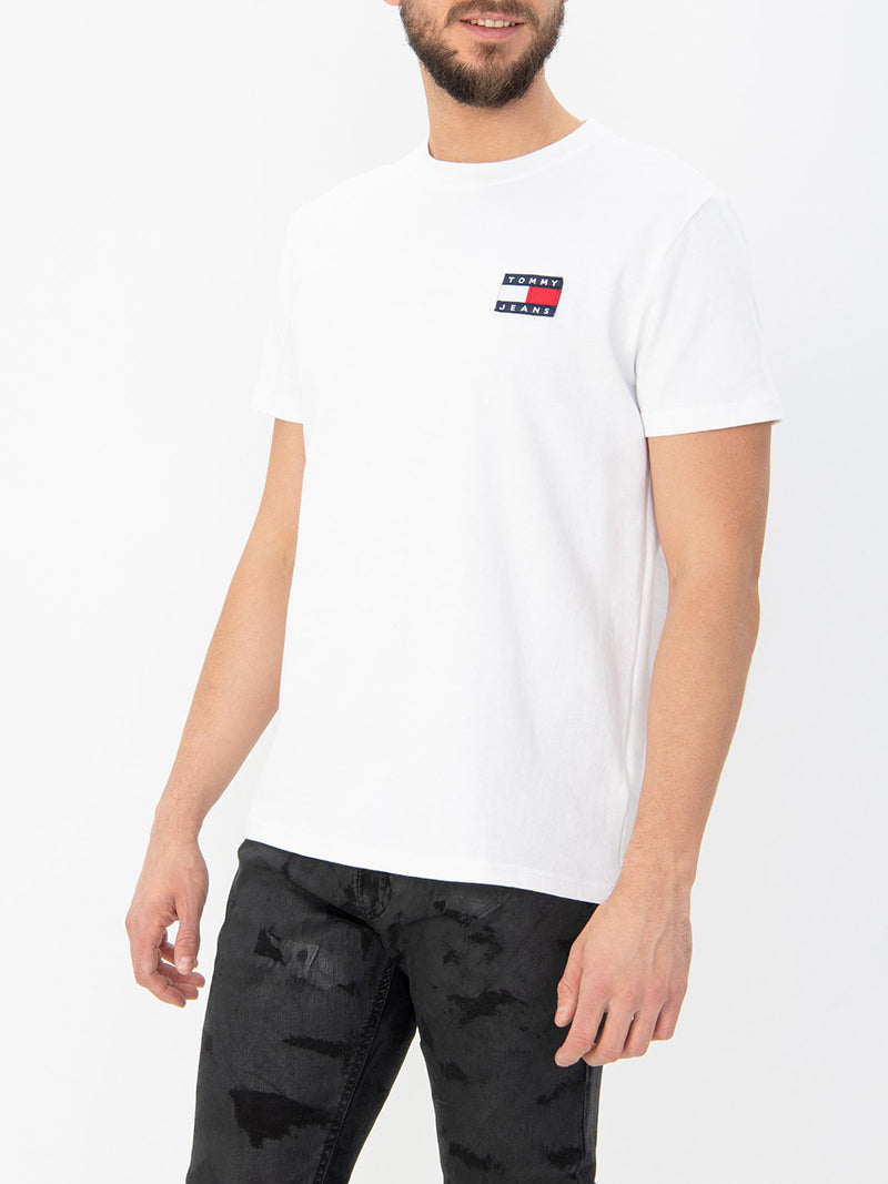 TOMMY JEANS 刺繡LOGO純色短袖上衣