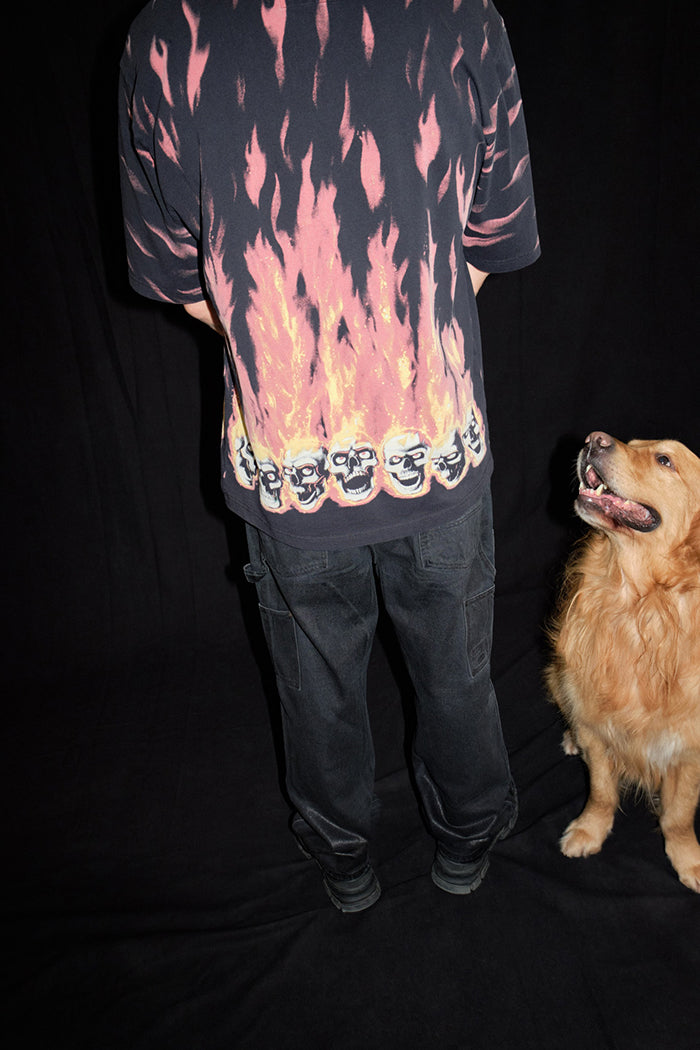 Supreme x MM6 Maison Margiela 火焰骷髏短袖T恤