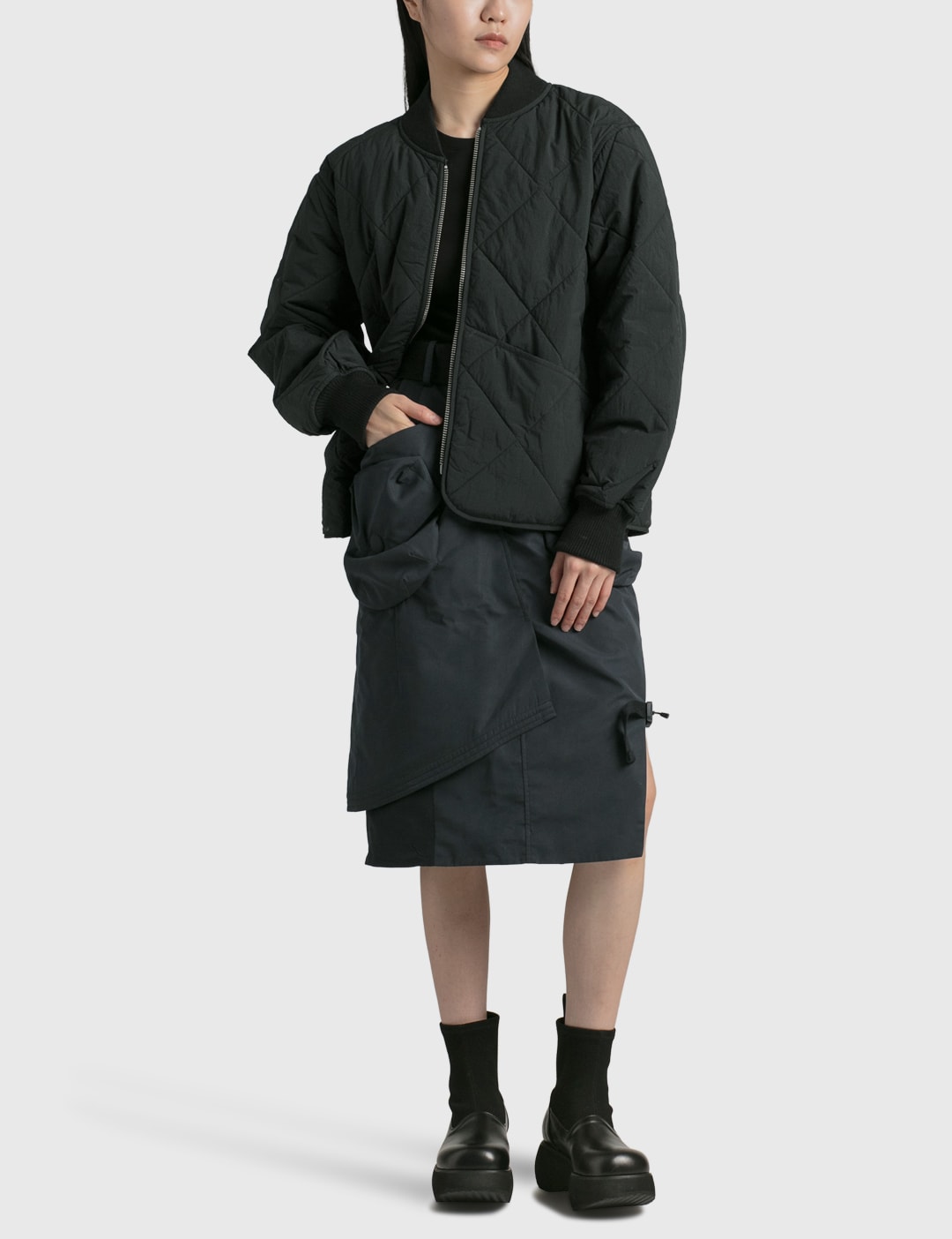 Stussy 菱格紋衍縫鋪棉夾克