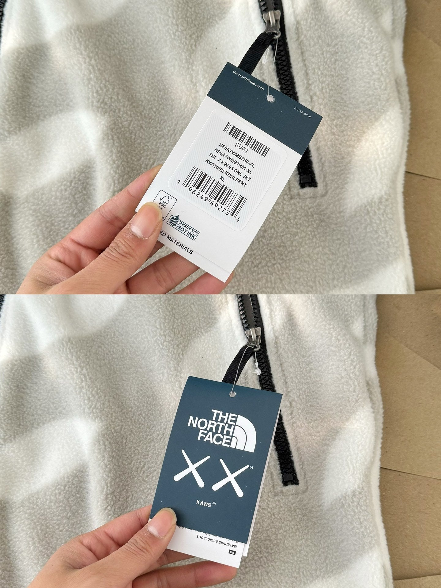 The North Face x Kaws 聯名羊羔絨立領外套