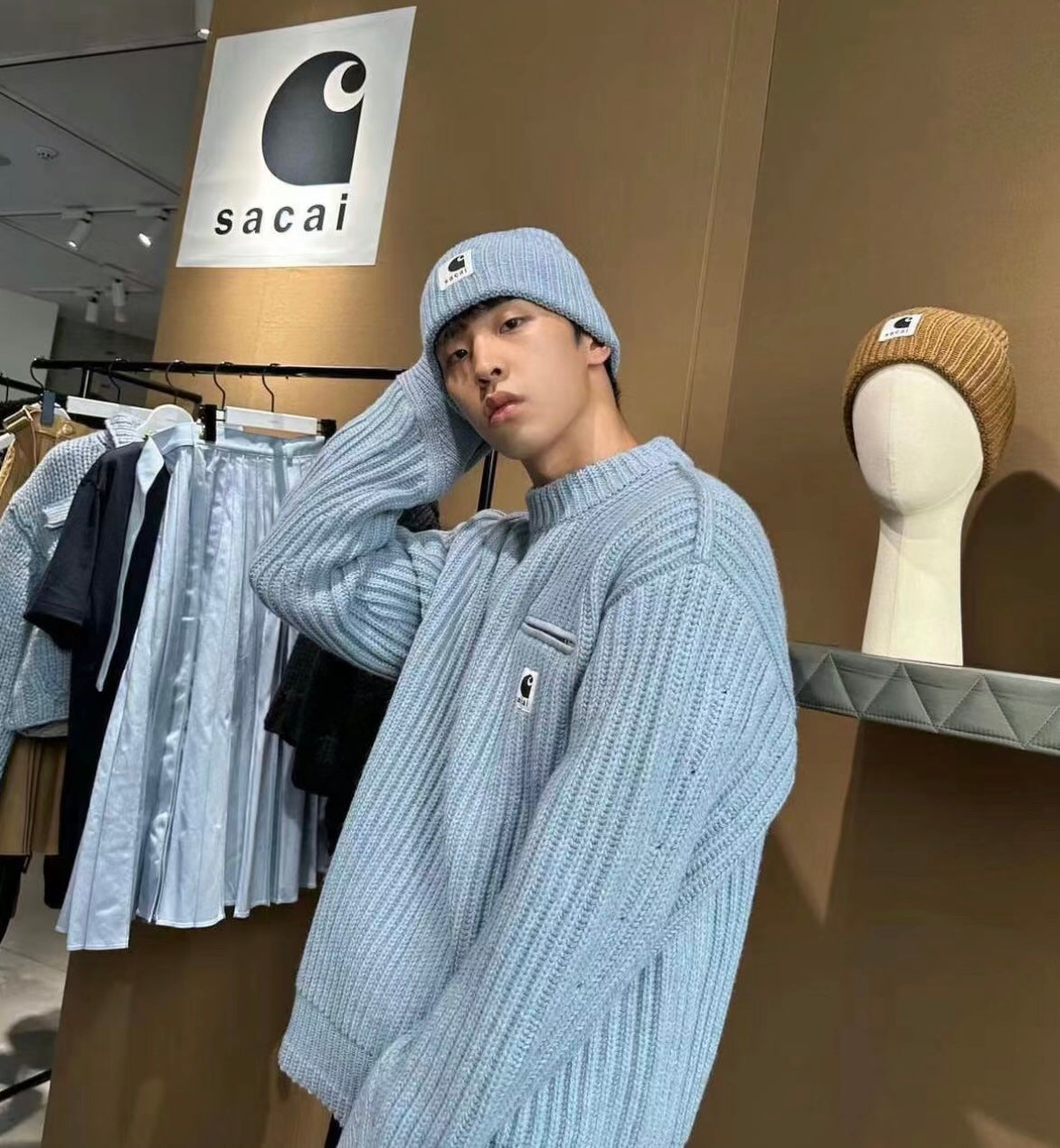 Sacai x Carhartt WIP Knit Detroit Pullover 卡哈特針織毛衣