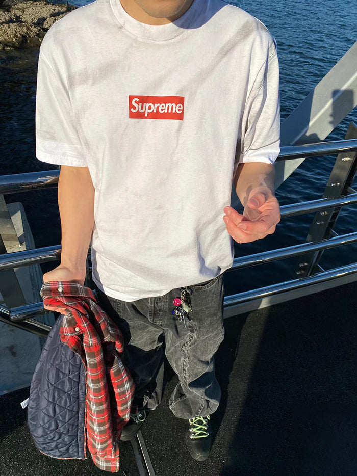 - 全新特價 - Supreme x MM6 Box Logo Tee 白色印花短袖 (L碼)