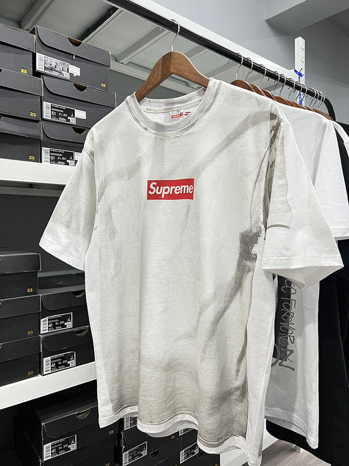 - 全新特價 - Supreme x MM6 Box Logo Tee 白色印花短袖 (L碼)