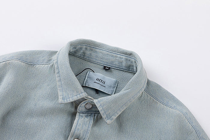 AMI PARIS DENIM SHIRT 愛心刺繡牛仔襯衫
