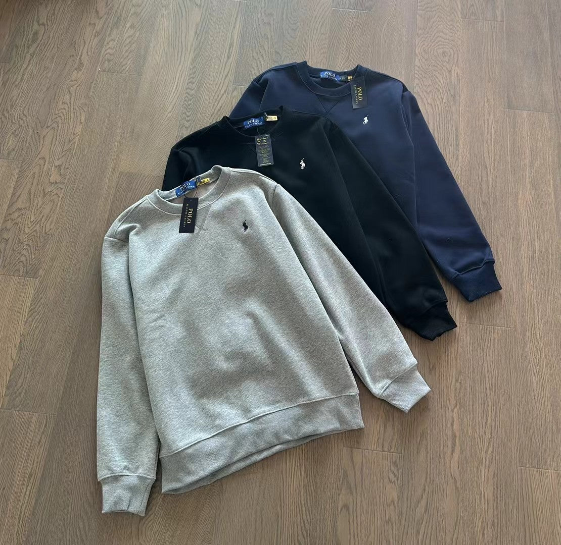- 全新特價 - POLO Ralph Lauren Fleece Sweatshirt 刺繡刷毛衛衣 (灰色XL)