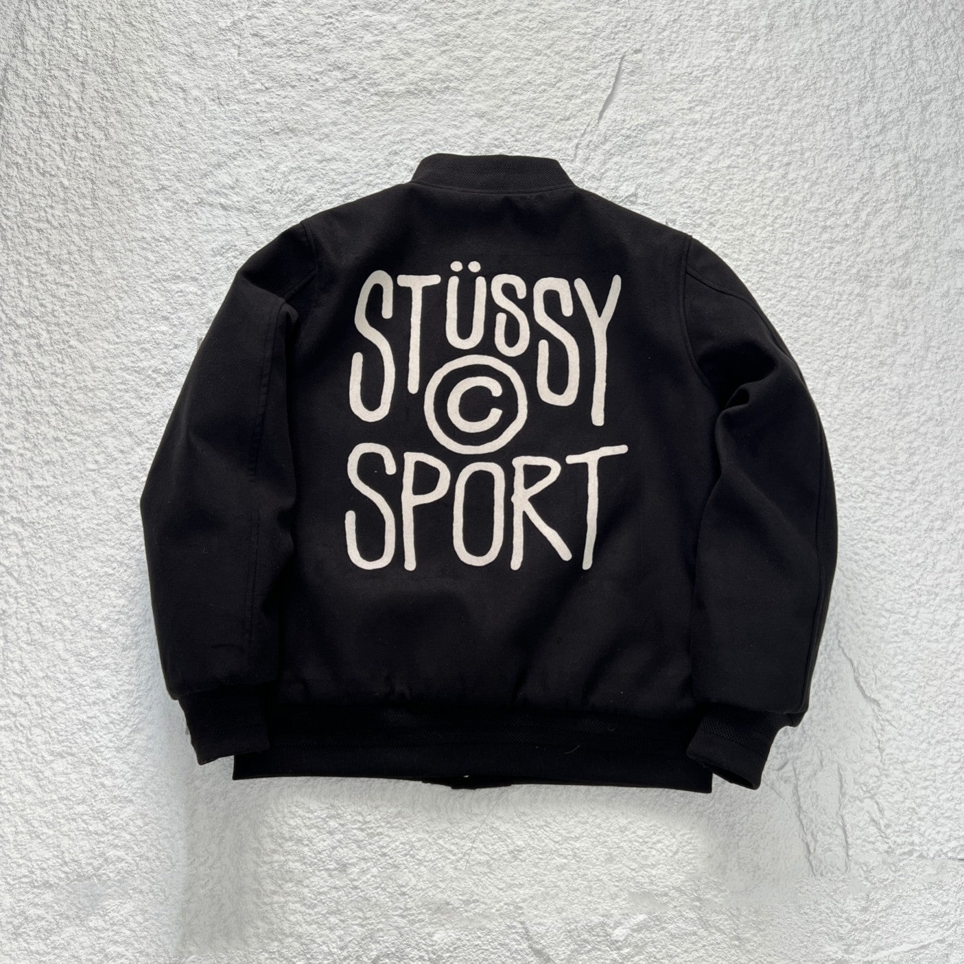 - 全新特價 - STUSSY SPORT MELTON VARSITY JACKET 校隊毛呢夾克 (杏色M )
