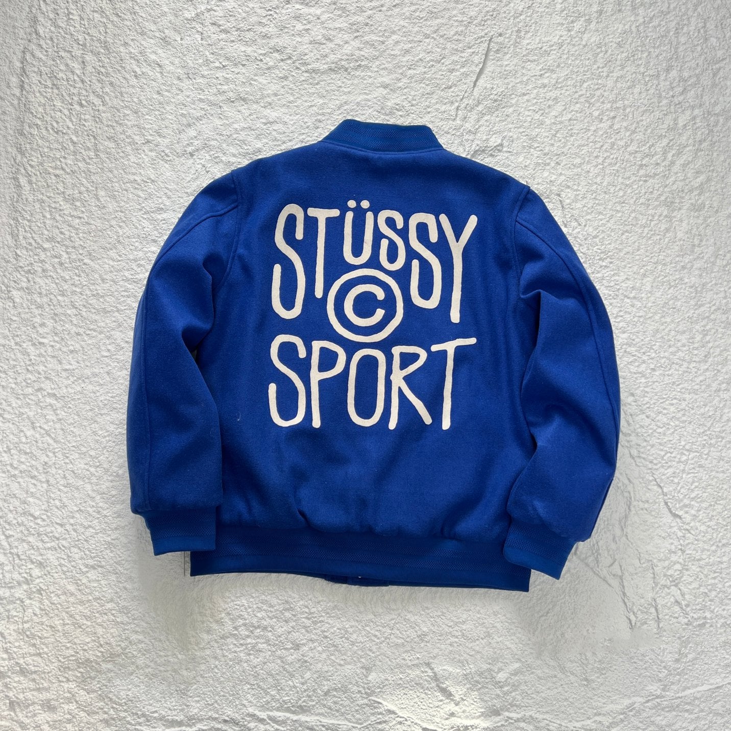 - 全新特價 - STUSSY SPORT MELTON VARSITY JACKET 校隊毛呢夾克 (杏色M )