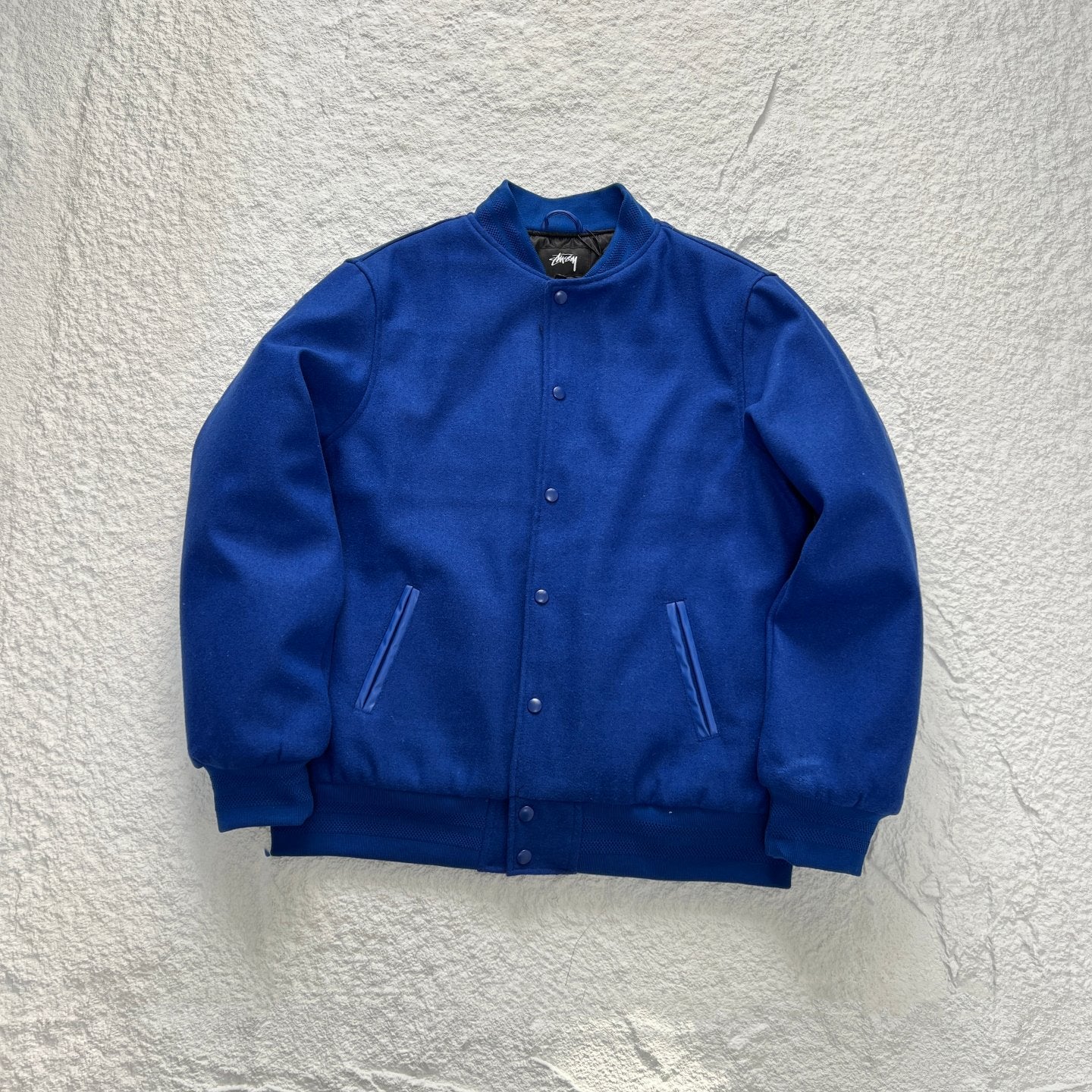 - 全新特價 - STUSSY SPORT MELTON VARSITY JACKET 校隊毛呢夾克 (杏色M )