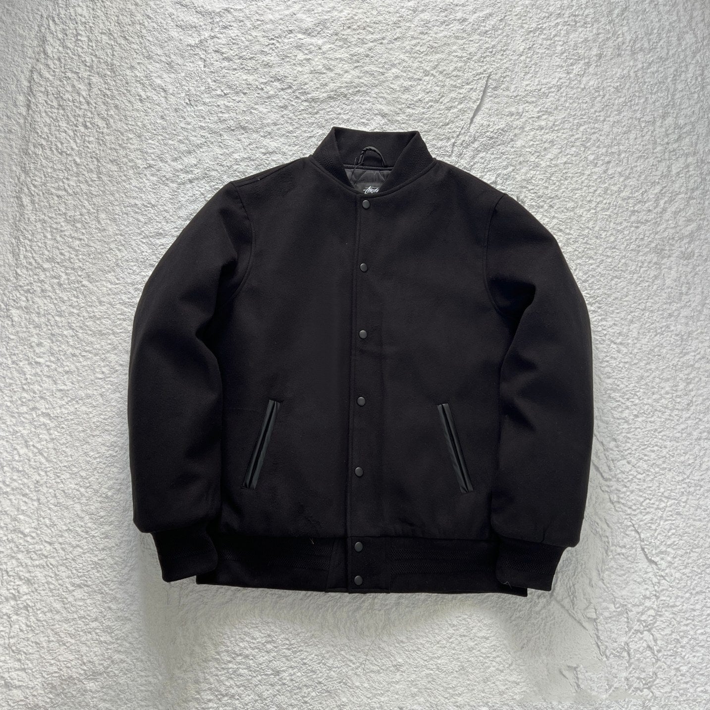 - 全新特價 - STUSSY SPORT MELTON VARSITY JACKET 校隊毛呢夾克 (杏色M )