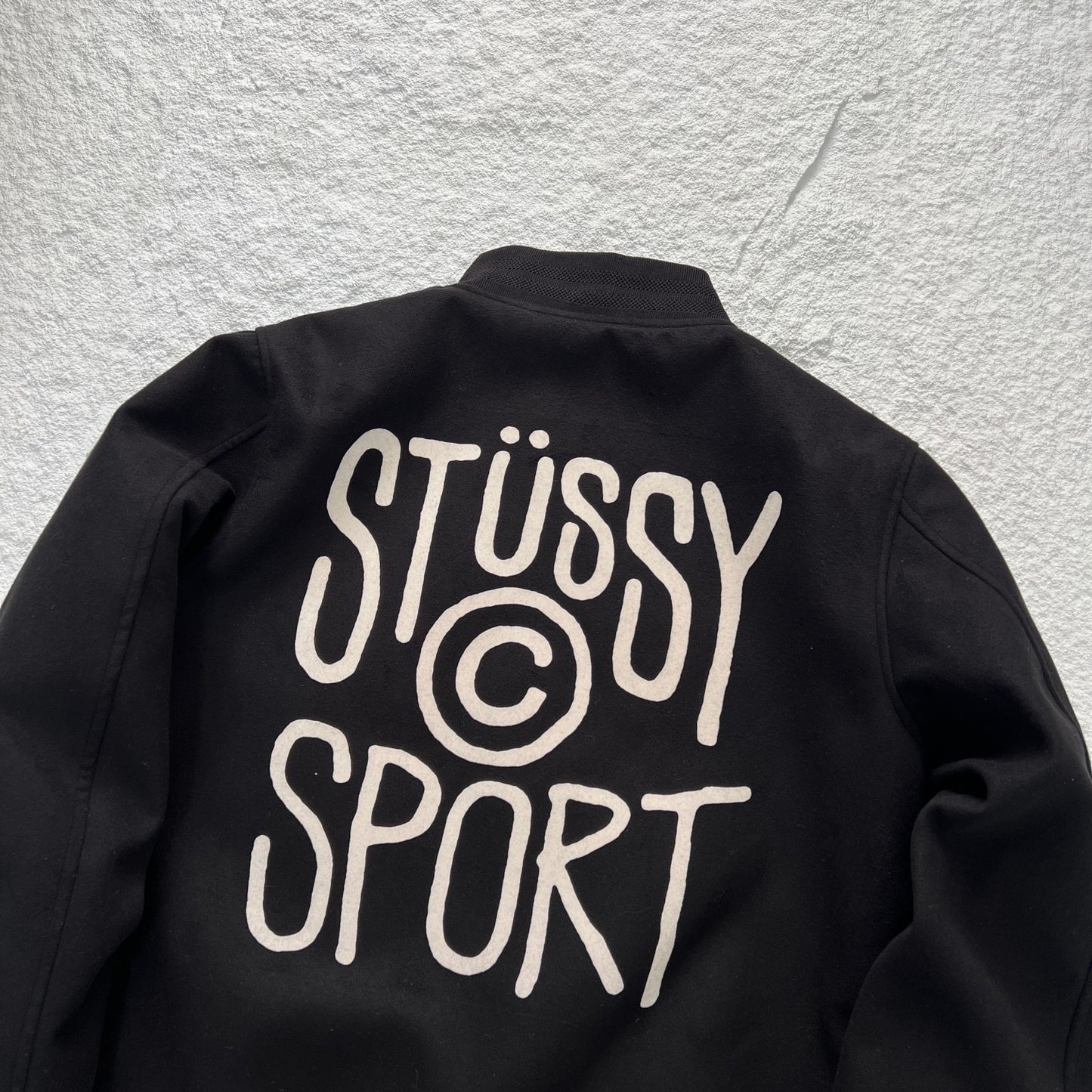 - 全新特價 - STUSSY SPORT MELTON VARSITY JACKET 校隊毛呢夾克 (杏色M )