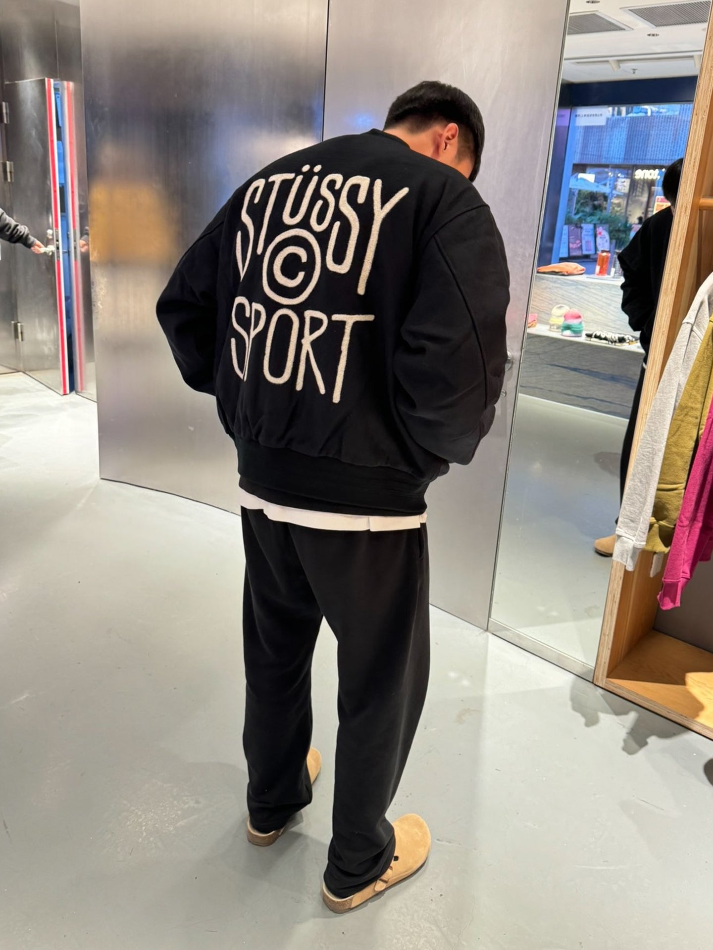 - 全新特價 - STUSSY SPORT MELTON VARSITY JACKET 校隊毛呢夾克 (杏色M )