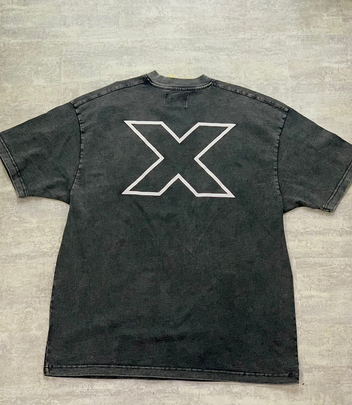 032c "X" LAYERED 做舊廓形短袖T恤