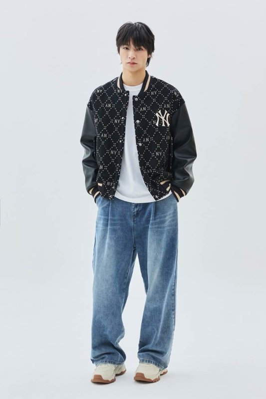 MLB 韓版洋基隊鑽石老花滿印棒球外套 - VANASH