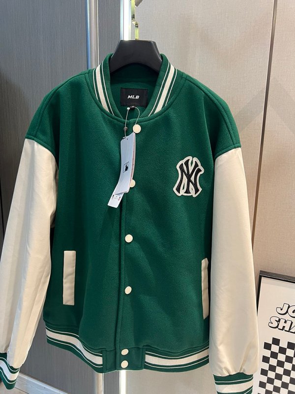 - 全新特價 - MLB 紐約洋基隊拼皮棒球外套(綠色XL) - VANASH