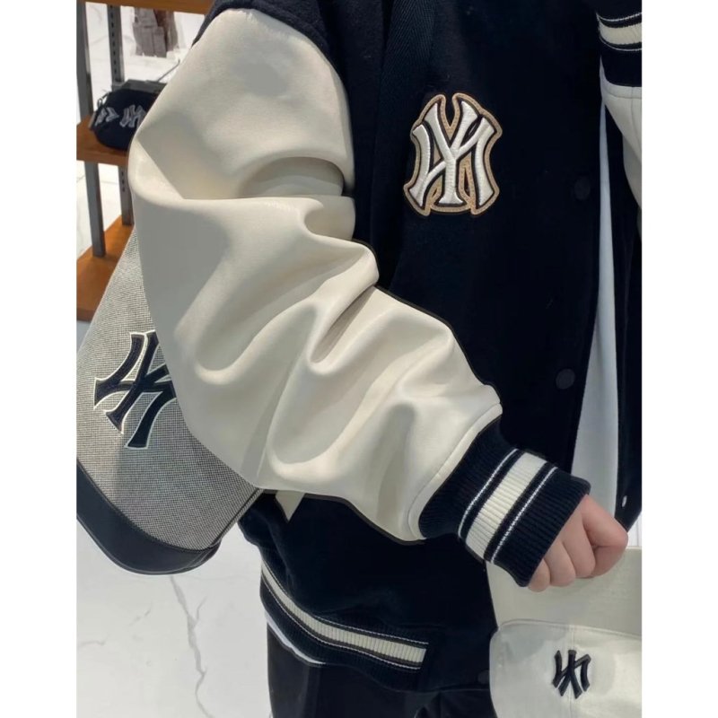 - 全新特價 - MLB 紐約洋基隊拼皮棒球外套(綠色XL) - VANASH
