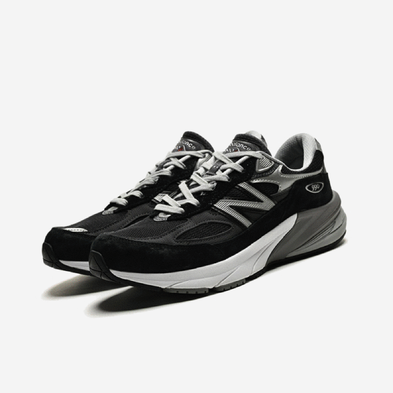 New Balance Black 990 V6 Core 復古運動鞋 - 黑灰 - VANASH
