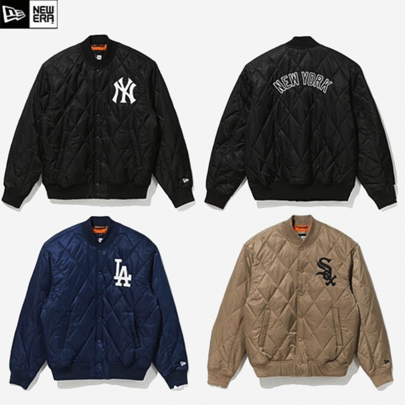 NEW ERA 美國大聯盟 後背刺繡絎縫鋪棉飛行外套 - VANASH