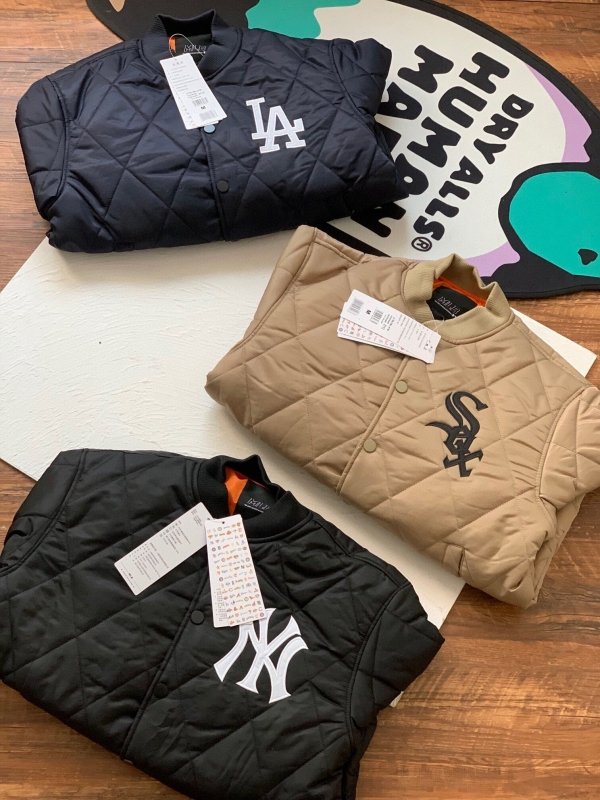 NEW ERA 美國大聯盟 後背刺繡絎縫鋪棉飛行外套 - VANASH