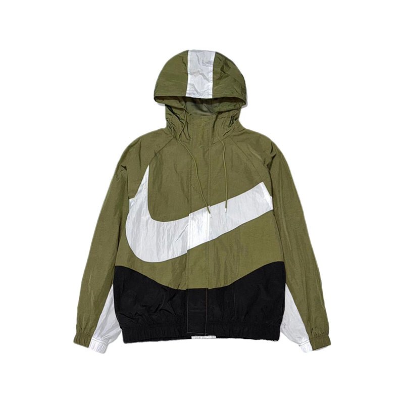 NIKE 撞色滿版SWOOSH 連帽風衣外套 DD5968-010 - VANASH