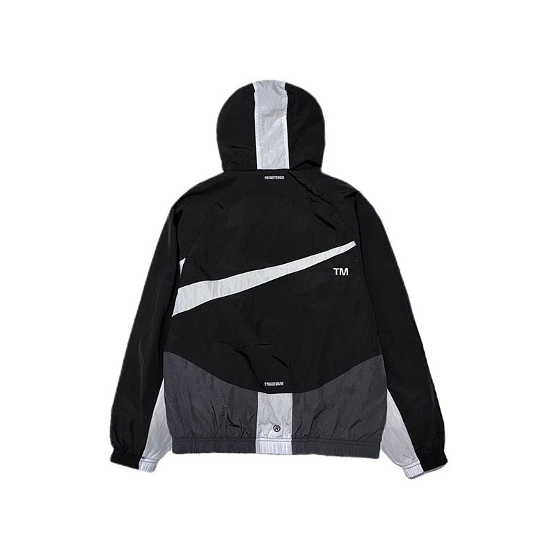 NIKE 撞色滿版SWOOSH 連帽風衣外套 DD5968-010 - VANASH