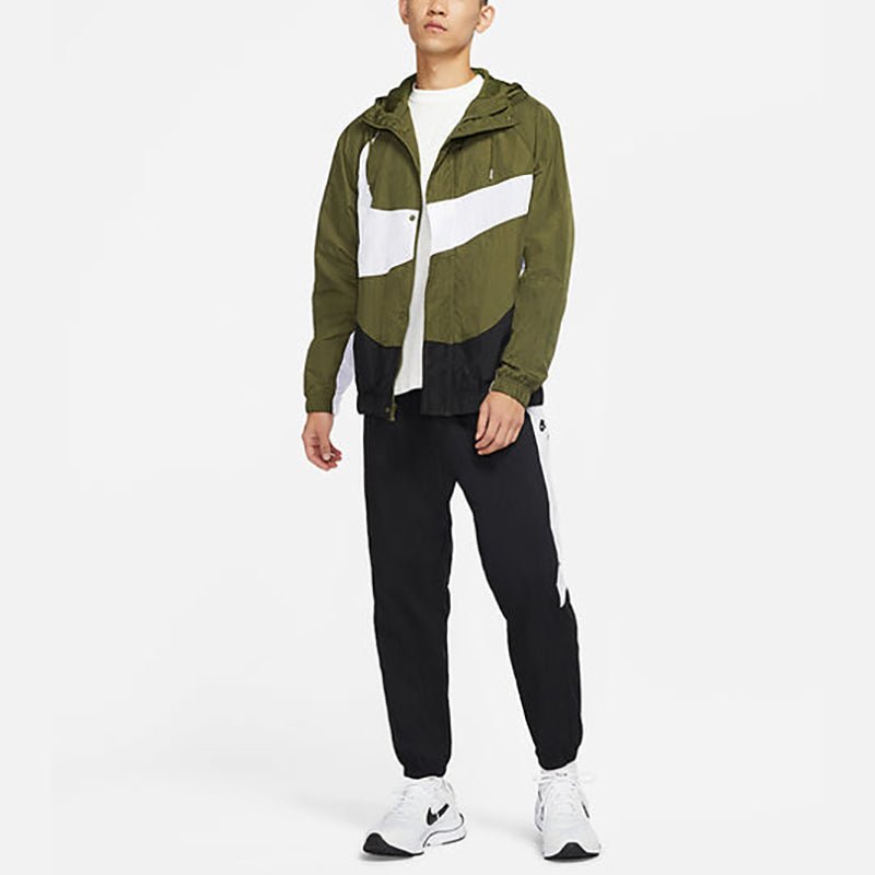 NIKE 撞色滿版SWOOSH 連帽風衣外套 DD5968-010 - VANASH