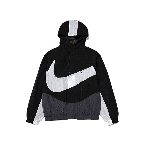 NIKE 撞色滿版SWOOSH 連帽風衣外套 DD5968-010 - VANASH