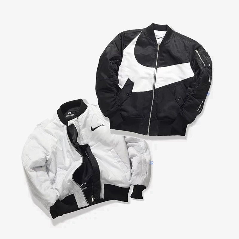 NIKE SWOOSH NSW 刺繡斷勾雙面穿飛行外套 - VANASH