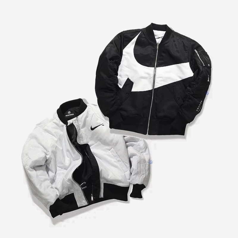 NIKE SWOOSH NSW 刺繡斷勾雙面穿飛行外套 - VANASH