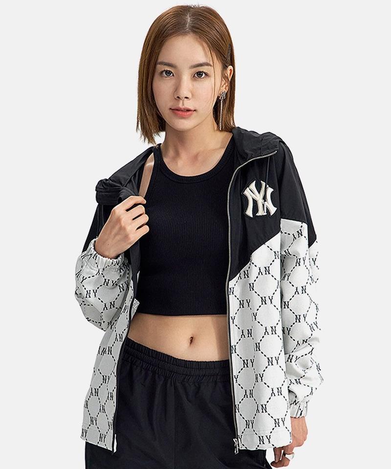 韓國MLB連帽防風外套 MONOGRAM系列風衣