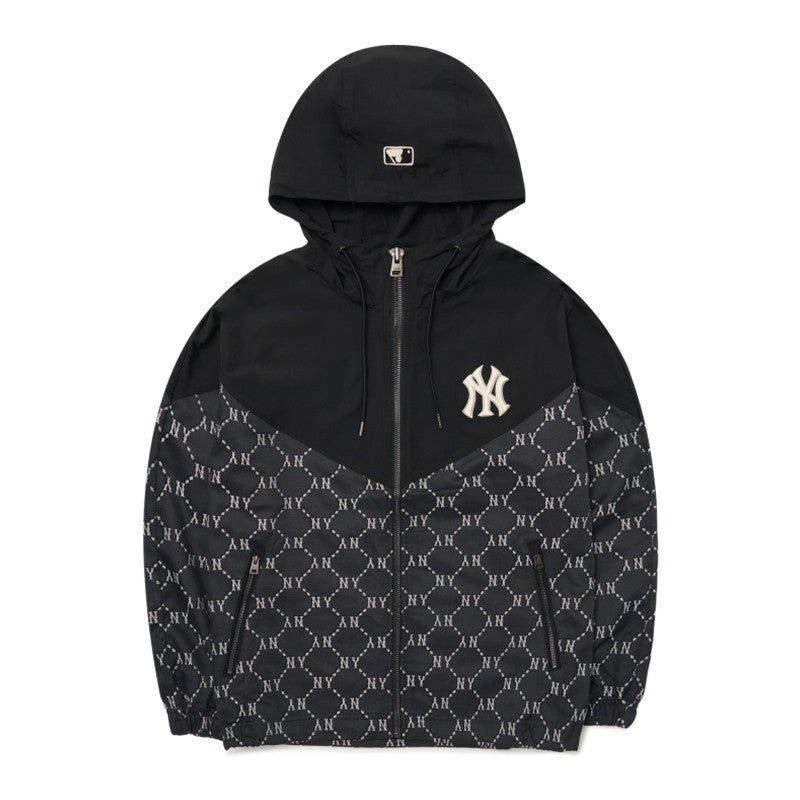 韓國MLB連帽防風外套 MONOGRAM系列風衣
