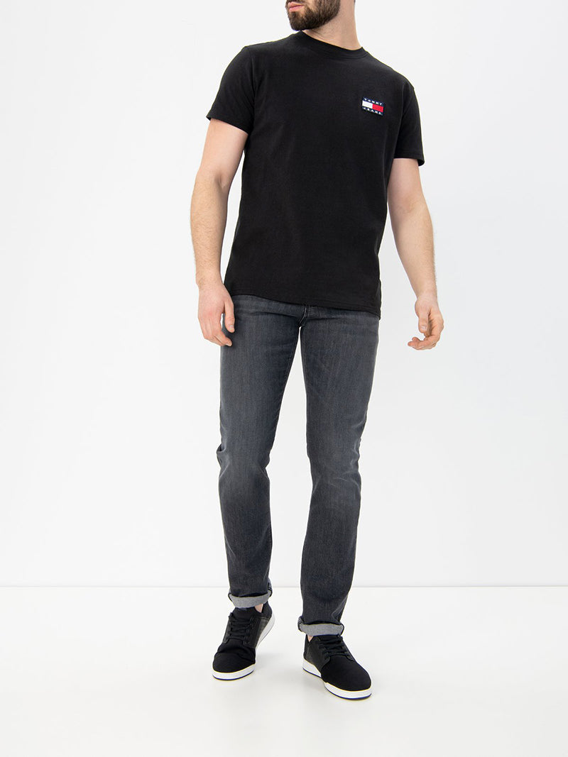 TOMMY JEANS 刺繡LOGO純色短袖上衣