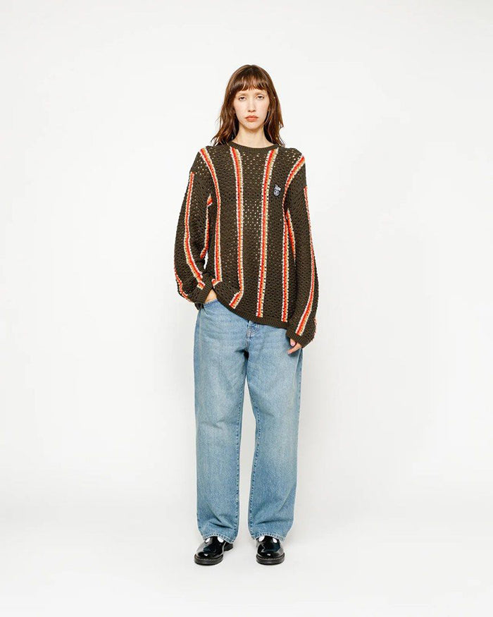 STUSSY x PATTA STRIPED LOOSE GAUGE SWEATER 鏤空寬鬆毛衣