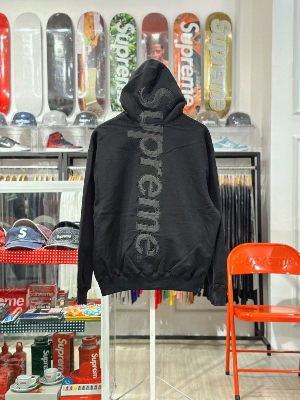 - 全新特價 - SUPREME 直排LOGO刷毛連帽上衣(藍L) - VANASH
