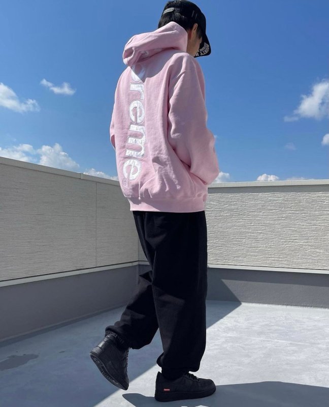 - 全新特價 - SUPREME 直排LOGO刷毛連帽上衣(藍L) - VANASH