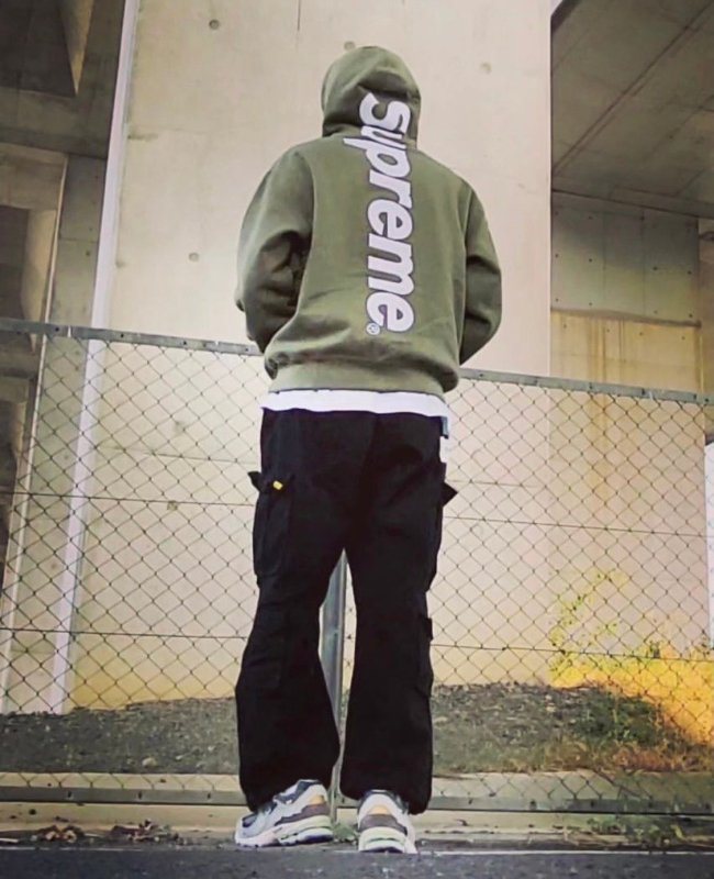 - 全新特價 - SUPREME 直排LOGO刷毛連帽上衣(藍L) - VANASH