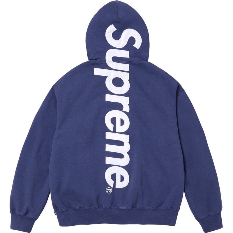 - 全新特價 - SUPREME 直排LOGO刷毛連帽上衣(藍L) - VANASH